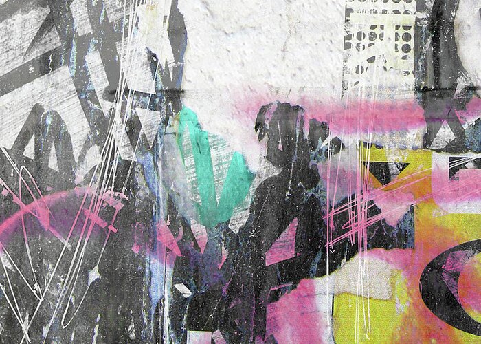Graffiti Greeting Card featuring the digital art Graffiti Grunge by Roseanne Jones