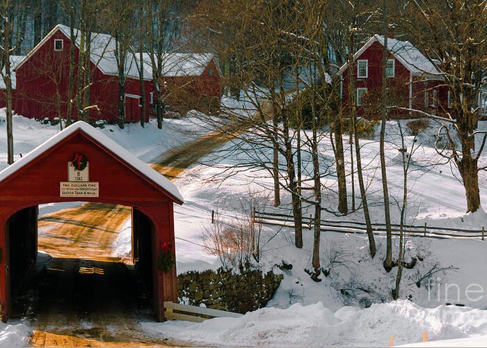 Green River Covered Bridge Greeting Card featuring the photograph Green River Covered Bridge #2 by Scenic Vermont Photography