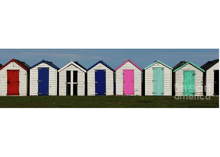 Beach Greeting Card featuring the photograph Holiday Beach Huts #1 by Tom Conway