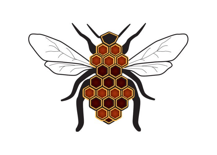 Cartoon Greeting Card featuring the digital art Honeycomb Bee Sans Border by Pelo Blanco Photo