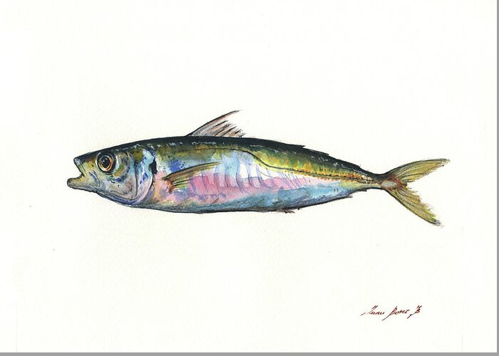 Horse Mackerel Greeting Card featuring the painting Horse mackerel by Juan Bosco