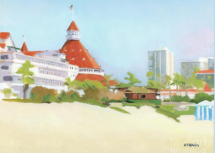 Coronado Greeting Card featuring the painting Hotel Del Coronado California by Paul Strahm