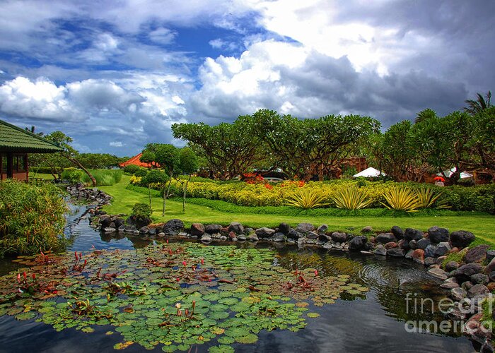 Landscape Greeting Card featuring the photograph In Bali #1 by Charuhas Images