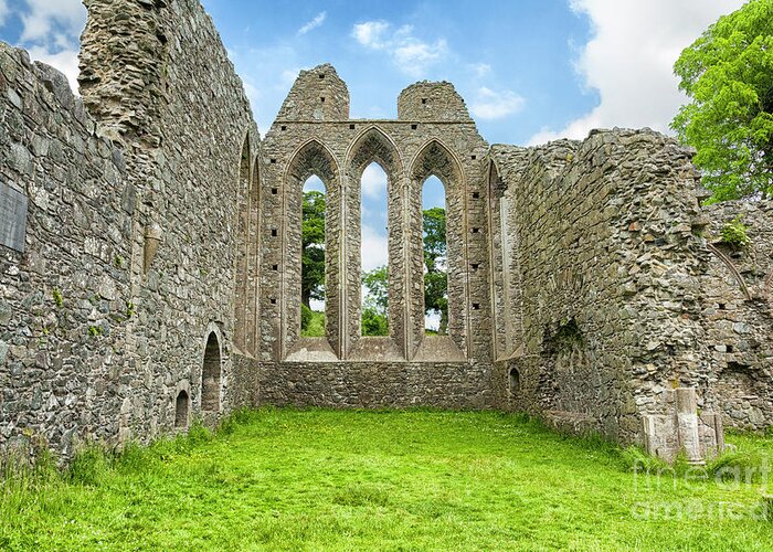 1180 Greeting Card featuring the photograph Inch Abbey, Downpatrick #1 by Jim Orr