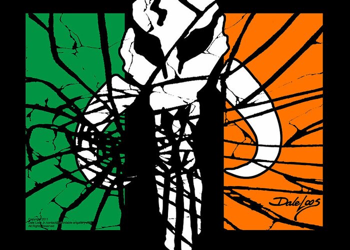 Sci Fi Greeting Card featuring the digital art Irish Mandalorian Flag #1 by Dale Loos Jr