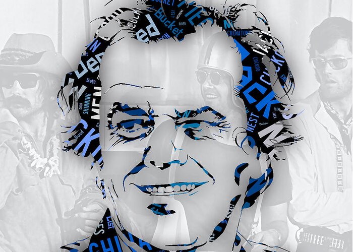 Jack Nicholson Greeting Card featuring the mixed media Jack Nicholson Movie Titles #1 by Marvin Blaine