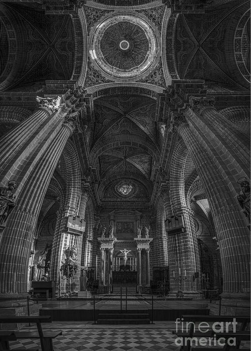 12mm F2 Greeting Card featuring the photograph Jerez de la Frontera Cathedral Dome from Inside Cadiz Spain #1 by Pablo Avanzini