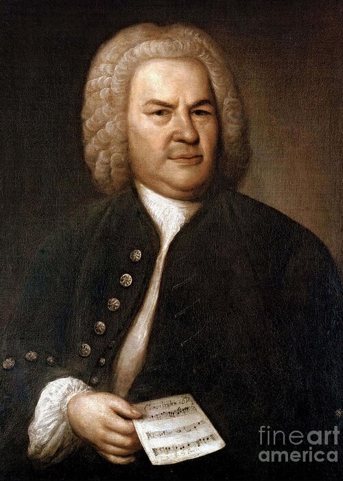 Art Greeting Card featuring the photograph Johann Sebastian Bach, German Baroque by Photo Researchers
