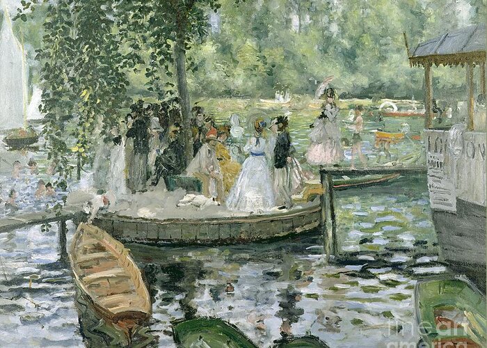 Grenouillere Greeting Card featuring the painting La Grenouillere by Pierre Auguste Renoir
