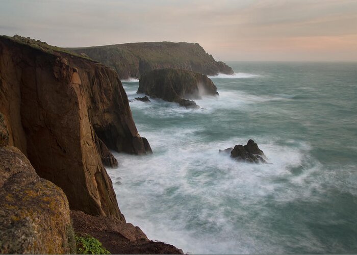 Lands End Greeting Card featuring the photograph Lands End at dusk #1 by Pete Hemington