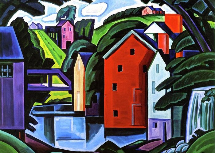 Oscar Bluemner Greeting Card featuring the painting Landscape #1 by Oscar Bluemner