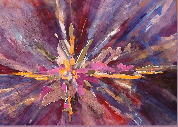 Brilliant Color Greeting Card featuring the painting Let There Be Light #1 by Joan Jones
