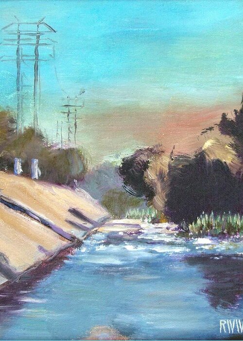 Plein Air Greeting Card featuring the painting Los Angeles River #1 by Richard Willson