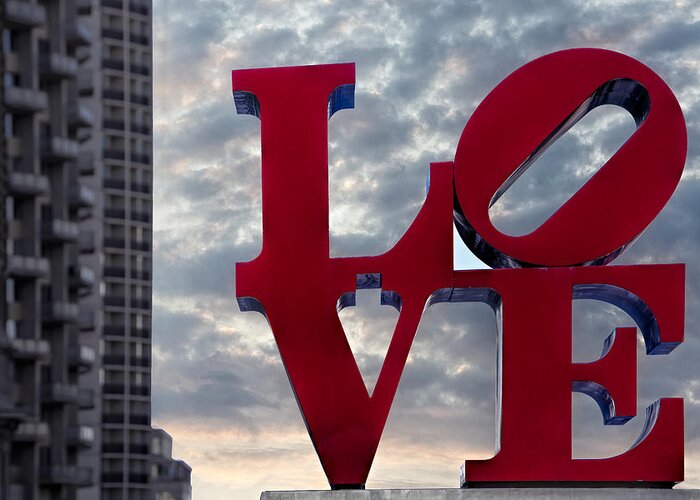 Love Sign Greeting Card featuring the photograph Love Park #1 by Susan Candelario