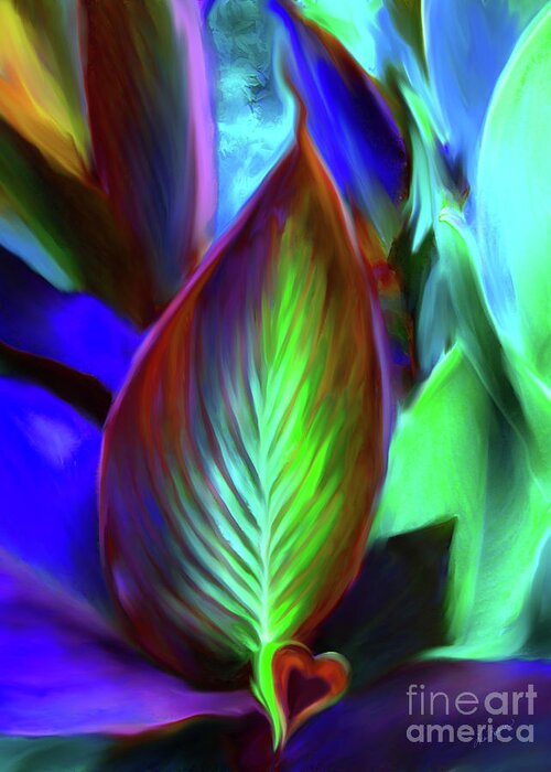 Plant Greeting Card featuring the digital art Love'ly Leaves #1 by Lisa Redfern