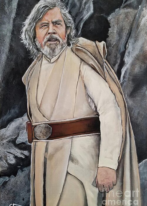 Luke Skywalker Greeting Card featuring the painting Luke Skywalker #1 by Tom Carlton