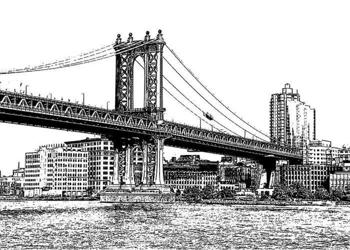 Manhattan Bridge Greeting Card featuring the photograph Manhattan Bridge 1.1 - New York #1 by Frank Mari