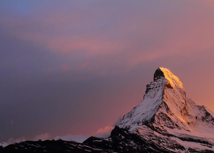Matterhorn Greeting Card featuring the photograph Matterhorn at sunset #1 by Jetson Nguyen