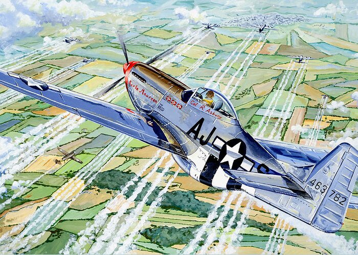 P-51 Greeting Card featuring the painting Merle Maureen #1 by Charles Taylor