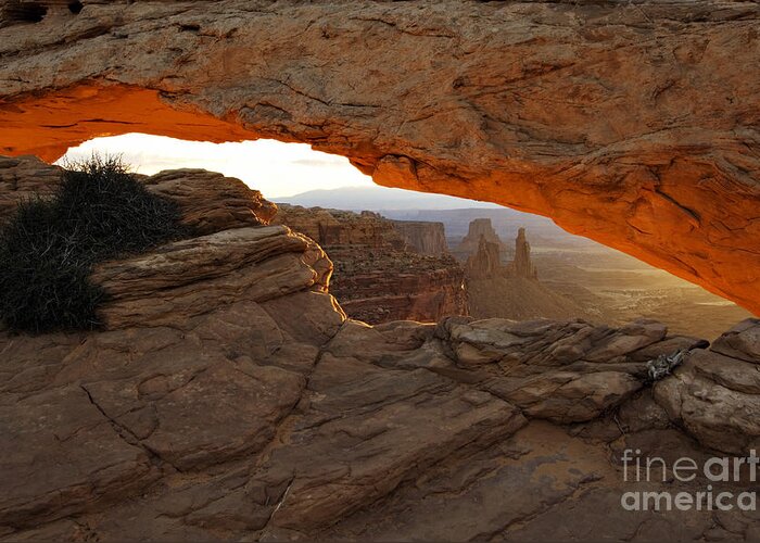 Mesa Greeting Card featuring the photograph Mesa Arch Sunrise - D003097 #1 by Daniel Dempster