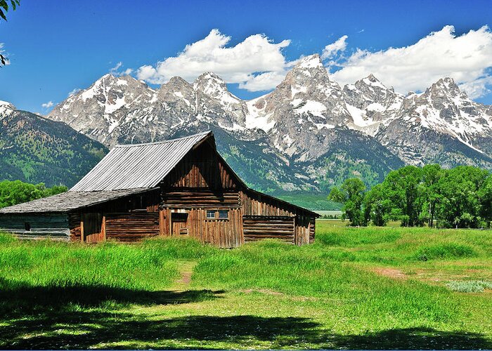 Grand Teton National Park Greeting Card featuring the photograph Moulton Barn #1 by Greg Norrell