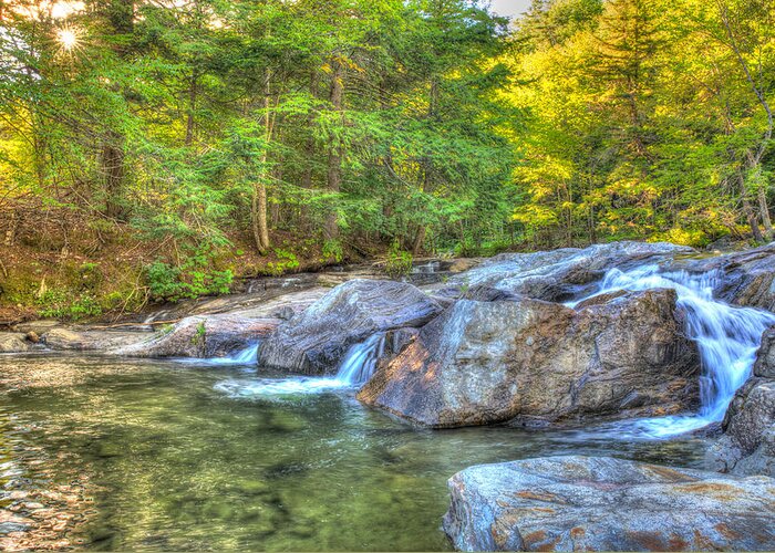 Landscape Greeting Card featuring the photograph Mountain stream waterfalls #2 by Vance Bell