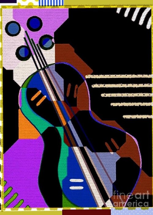 Abstract Greeting Card featuring the digital art Music #2 by Cooky Goldblatt