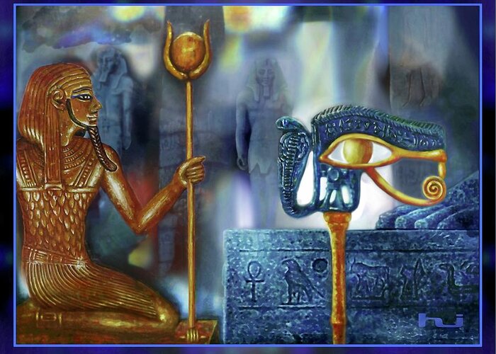 Egypt Greeting Card featuring the painting Mysterious Egypt #3 by Hartmut Jager