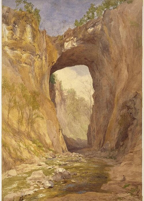 John Henry Hill (american Greeting Card featuring the painting Natural Bridge #1 by MotionAge Designs