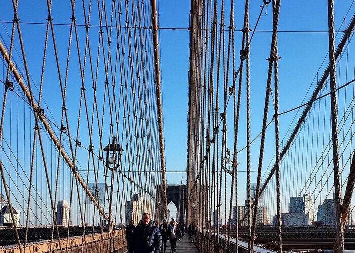  Greeting Card featuring the photograph New York City - Brooklyn Bridge #1 by Lush Life Travel