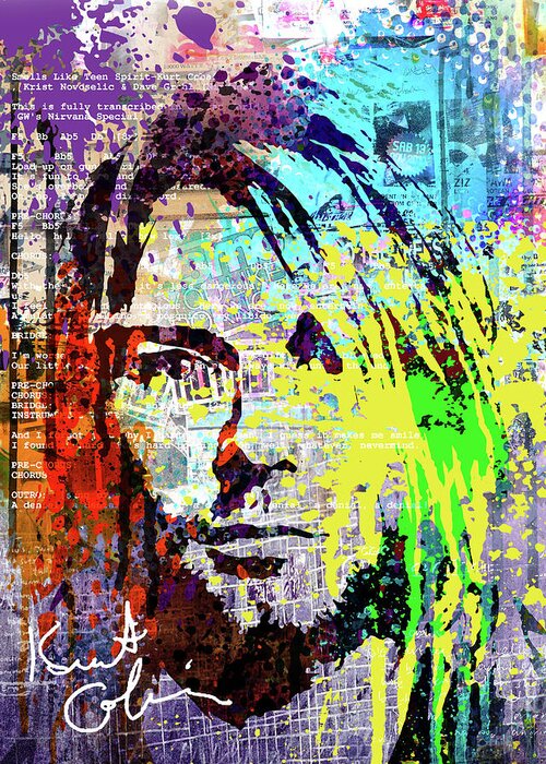 Nirvana Greeting Card featuring the painting Nirvana Art #1 by Art Popop