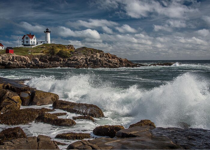 2015 Greeting Card featuring the photograph Nubble Light by Fred LeBlanc