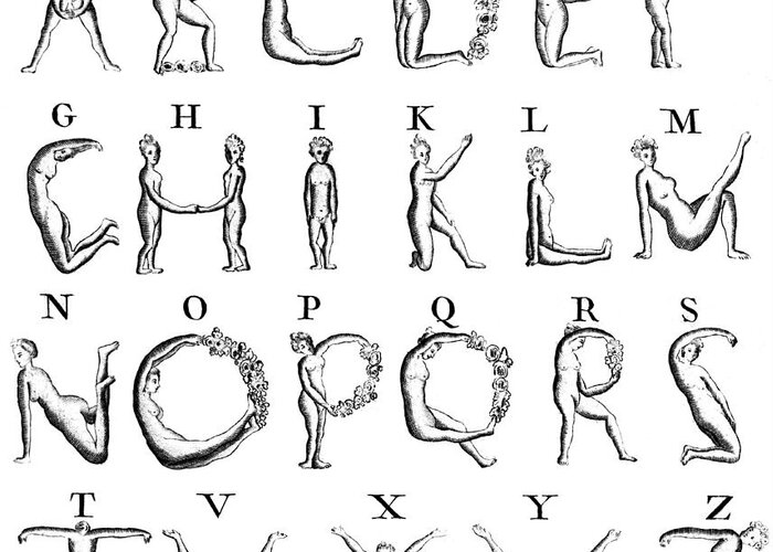 Erotica Greeting Card featuring the photograph Nude Alphabet With No U, 1789 #2 by Science Source