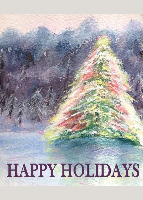 Christmas Tree Greeting Card featuring the painting Oh Christmas Tree #2 by Deborah Naves