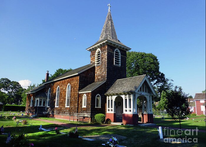 Old Grace Church Greeting Card featuring the photograph Old Grace Church Massapequa #1 by Steven Spak