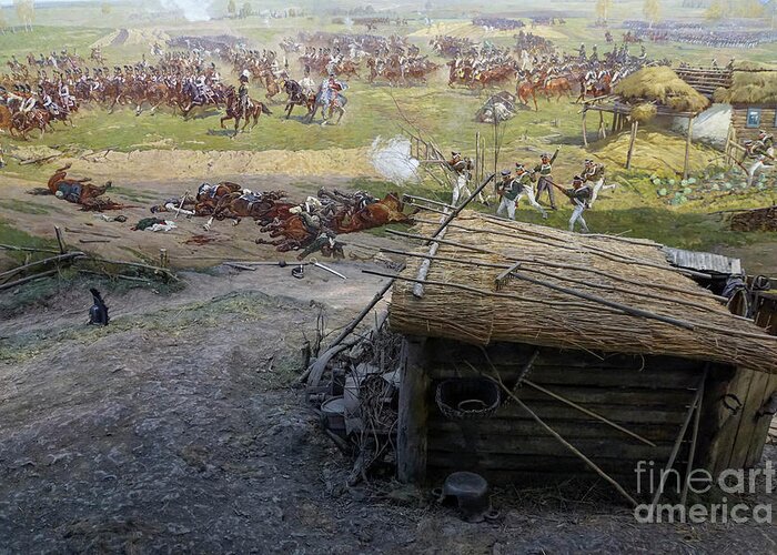 Details Greeting Card featuring the photograph painting of Battle of Borodino #1 by Vladi Alon