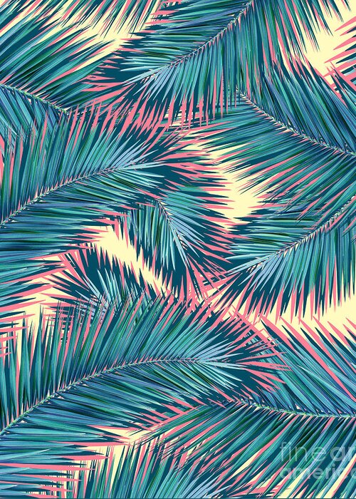 Tropical Leaves. Nature Design Greeting Card featuring the digital art Exotic Summer tropical plant by Mark Ashkenazi