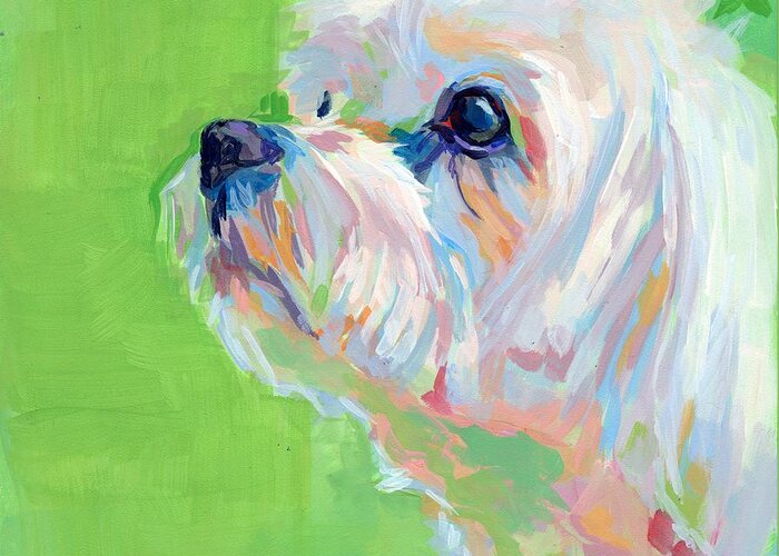 Maltese Greeting Card featuring the painting Parker #1 by Kimberly Santini