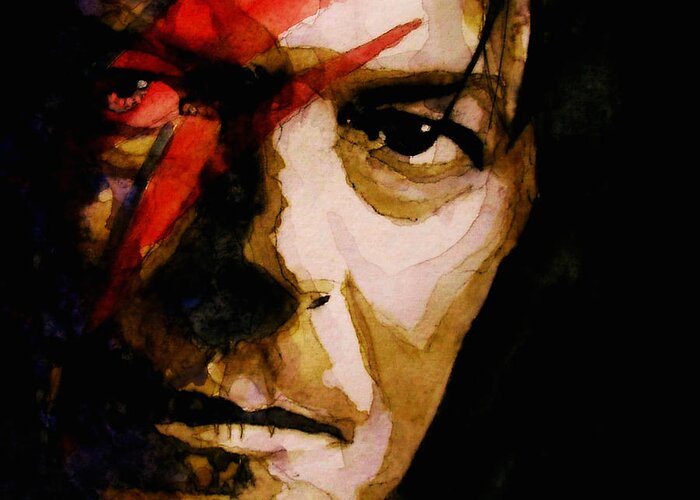 David Bowie Greeting Card featuring the painting Past and Present by Paul Lovering