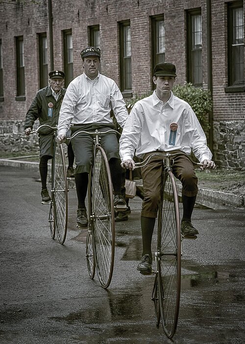 Massachusetts Greeting Card featuring the photograph Penny Farthing Bikes by Rick Mosher