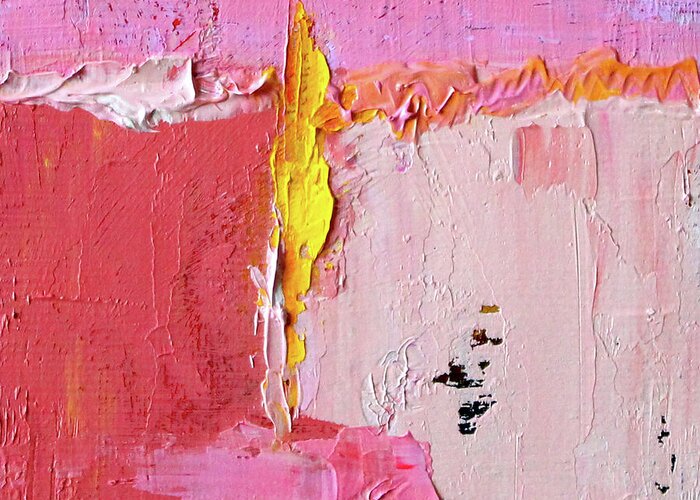 Pink Abstract Painting Greeting Card featuring the painting Pink Light #1 by Nancy Merkle