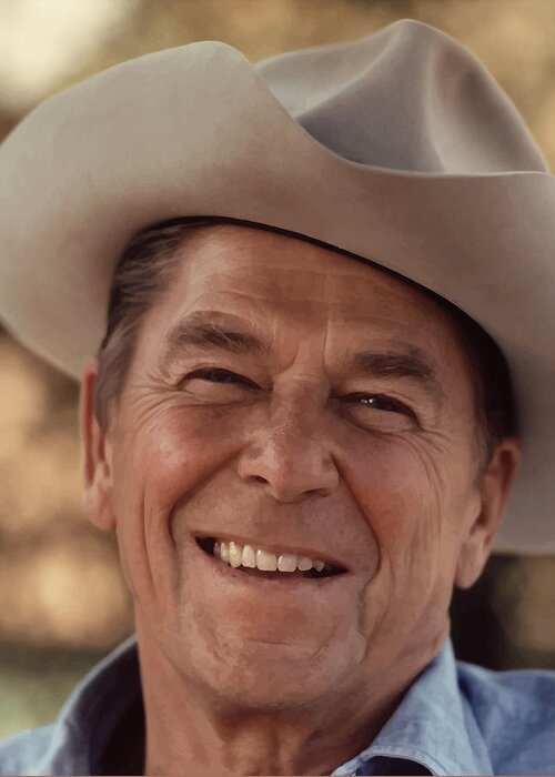 Ronald Reagan Greeting Card featuring the photograph President Ronald Reagan by War Is Hell Store