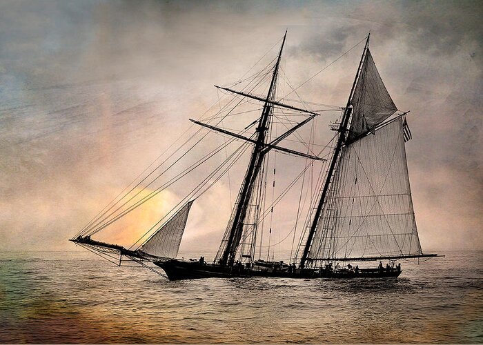 Textured Greeting Card featuring the photograph Pride of Baltimore II by Fred LeBlanc