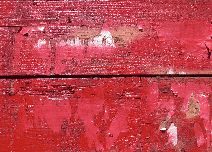 Peeling Paint Greeting Card featuring the photograph Red 2 #1 by Jessica Levant