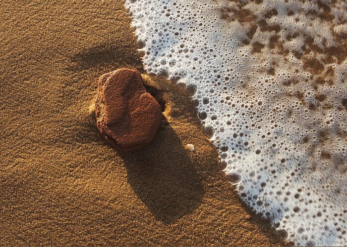 Red Greeting Card featuring the photograph Red Rock and Surf #1 by Steve Somerville