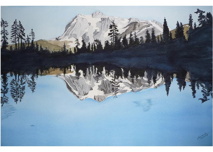 Reflection Lake Greeting Card featuring the painting Reflection Lake #2 by Joel Deutsch