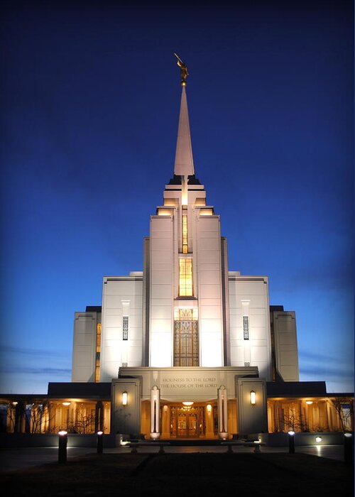 Lds Greeting Card featuring the photograph Rexburg Idaho LDS Temple #1 by Nathan Abbott