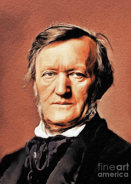 Richard Greeting Card featuring the painting Richard Wagner, Famous Composer #1 by Esoterica Art Agency