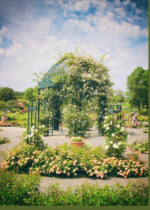 New York Botanical Garden Greeting Card featuring the photograph Rose Garden Gazebo #1 by Jessica Jenney