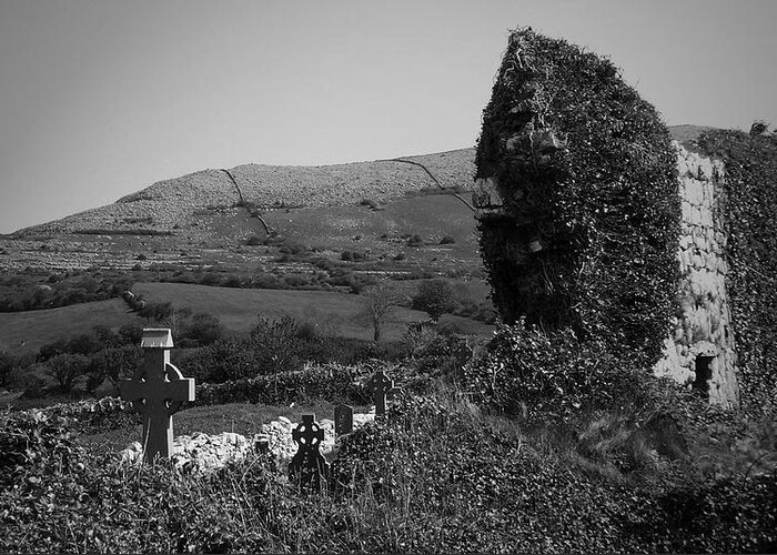 Irish Greeting Card featuring the photograph Ruins in the Burren County Clare Ireland #1 by Teresa Mucha